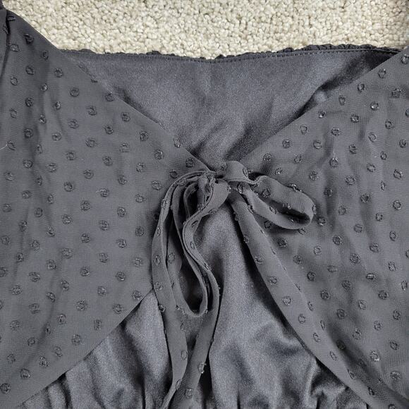 Speechless Blouson Dress Womens L Black Tiered Babydoll Ruffled Tie Backless - Picture 10 of 12